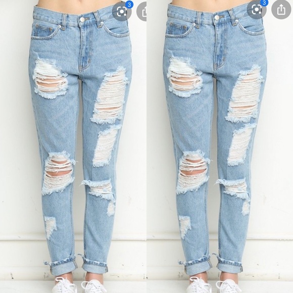 Brandy Melville Distressed Washed Skinny Jeans - Picture 6 of 7